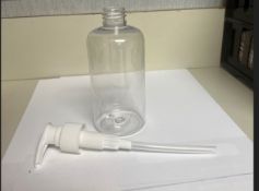 50,000 8-oz CLEAR Bottles with Pumps Bid per 1000 (LOCATED IN IOWA, RIGGING INCLUDED WITH SALE
