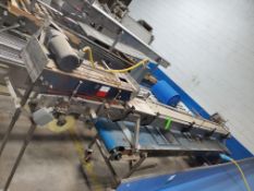 Double Pack Conveyor, Length of Belt: 26” W, Top Belt: Aprox. 4-1/2” W, Overall Length: Aprox. 14