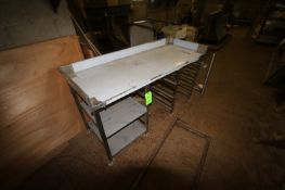 S/S Counter Top with S/S Sink Indentation, with S/S Counter with Tray Inserts, with S/S Framing (