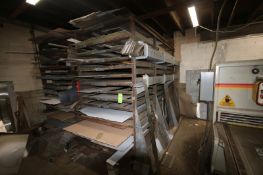 15-Slot Steel Sheet Metal Rack with Assorted Sheet Metal, Overall Dims. of Rack: Aprox. 6 ft. 8” L x