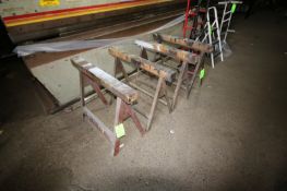 (4) Wooden Material Horses, Aprox. 25” H, with A-Frames (LOCATED IN PITTSBURGH, PA)