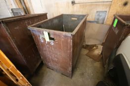 Single Wall Steel Dumpster Tote, Overall Dims. Aprox. 4 ft. 5” L x 32” W x 26” Deep (LOCATED IN