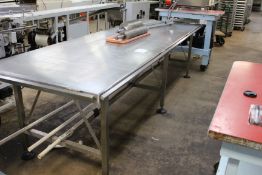 Savage stainless steel water cooled table 3' wide x 10' long x 33