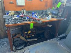 Metal Shop Table, with Back Splash, Overall Dims.: Aprox. 5 ft. L x 24-1/2” W x 16” H (LOCATED IN