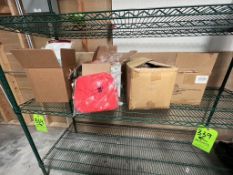 ASSORTED NEW HAIR NETS AND COVERALLS, INCLUDES COLLARD COVERALLS, BOUFFANT CAPS, PLEATED BOUFFANT