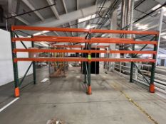 (2) SECTIONS OF PALLET RACKING, EACH SECTION APPROX. 99 INCH W X 93 INCH L, APPROX. (2) PALLETS