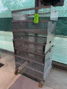 (7) TOTES FOR TILT BRAISING TABLES, (1) S/S CART FOR TOTES - Aprox. 27-1/4