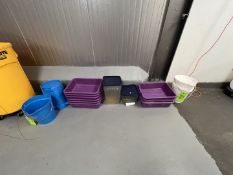 ASSORTED SANITARY BINS AND BUCKETS