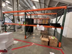 (2) SECTIONS OF PALLET RACKING, EACH SECTION APPROX. 99 INCH W X 93 INCH L, APPROX. (2) PALLETS