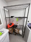 (3) WIRE RACKS (DOES NOT INCLUDE CONTENTS ON RACKS)