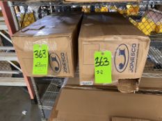 (2) NEW JONESCO FIRE EXTINGUISHER CABINETS, RED ADN BLACK, 10 LB