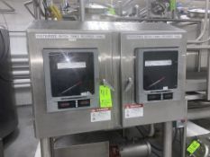 (2) Door S/S Control Panel, with (2) Anderson Chart Recorders, M/N AJ-300, Mounted on S/S Legs (