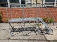 Qty (1) Rolling Platform with Stairs - 3 Stepped Rolling Platform - OAD: 95