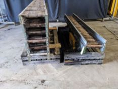 Qty (9) Lot of Hytrol Belt over Roller Case Conveyor - (1) section 240