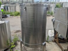 Qty (1) Brevetti 150 Gallon Open Top Tank - Portable stainless steel open top tank w/ lid. - 32'