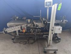 Qty (1) Superior Automatic Print and Apply Blow on Labeler - Inline Case Feed / Belt Conveyor -