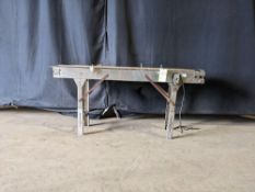 Qty (1) Belt Conveyor - 14' wide X 5' long belt conveyor. - 9' flexible rubber belt. - Painted