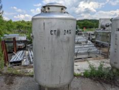 Qty (1) Vertical Single Wall Stainless Steel Pressure Tank 250 Gallon - 250 gallon capacity -