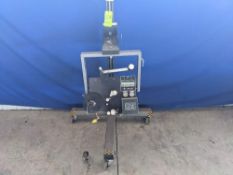 Qty (1) Label-Aire Blow On Pressure Sensitive Labeler - Portable stand mounted labeler with