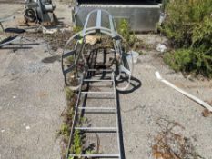 Qty (1) Galvanised Steel Ladder - W/ Safety Enclosure - Dimensions: 156