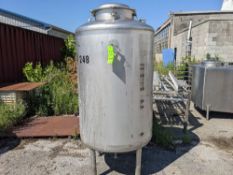 Qty (1) Vertical Single Wall Stainless Steel Pressure Tank 250 Gallon - 250 gallon capacity -