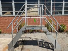 Qty (1) Conveyor Walk over Platform - Stainless steel construction - 4 steps each side - Clearance