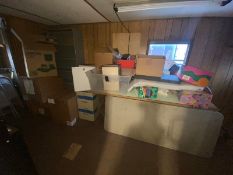 Contents of Room, Includes (1) 2-Wheel Dully, (2) Folding Tables, (1) Shelving Unit, (1)