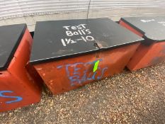 Gang Box, with Hinge Lid, Overall Dims.: Aprox. 50” L x 32” W x 34” H, with Assorted Test Balls 1-