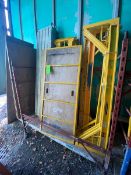 Scafeling Uprights, Cross Beams, and Platforms, with Portable Cart (LOCATED IN MONROEVILLE, PA) (