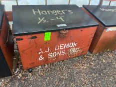 Gang Box, with Hinge Lid, Overall Dims.: Aprox. 50” L x 32” W x 34” H, with Assorted Hangers, On