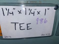 (47) 1 1/4”x 1 1/4”x 3/4” Tee (Bin:D51); (4) 1 1/4”x 1 1/4”x 1” Tee (Bin:D52) (LOCATED IN