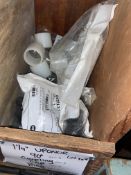 (3) 90” (6) Coupling Cap (3) Ring (14) 1 1/4” uponor (Bin:O26); (2) 1” uponor ball valve (Bin: