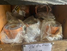 (11) VIEGA 2 1/2” Pro press coupling (Bin:I8); (2) 1/2” pro press coupling (Bin:I7); (3) 2 1/2”