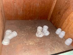 (1) 1 1/4” DWV PVC WYE (Bin:B12); (2) 1 1/4” DWV PVC TEE (Bin:A12); (3) 1 1/4” DWV PVC Male