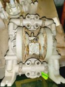 Qty (1) ARO Plastic Twin Diaphragm pump- 1' inlet w/ 4 bolt flange connetion; 1' outlet w/ flange