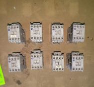Qty (8) - Allen Bradley 3 phase 4 pole contactors - 24 volt coil - 25 amp