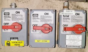 Qty (3) - Hubbell disconnect 30 amp capacity - NEMA 4X Washdown