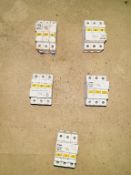 Qty (5) - Gould/Ferraz Shawmut 3 phase touchsafe fuseholder blocks 600 volt 30 amp capacity