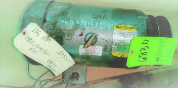 Qty (1) Baldor 184C Frame motor - 1.5 hp - 1750 rpm - 180/200/100 Volt DC