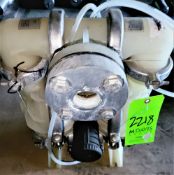 Qty (1) Plastic Twin Diaphram Pump - 1.5 inch NPT input - 1.5 inch NPT output - 9 inch diameter