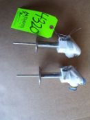 Qty (2) 2 1/2 inch sanitary probe type temperature sensor, RTD and thermocouple, 3 inch probe,