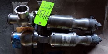 Qty (2) Waukesha 2 1/2 inch sanitary plunger valves complete with built-in valve positioner