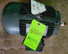 Qty (1) Leeson 184T Frame Motor - 3 phase - 5 hp - 1760 rpm - 208-230/460 volt