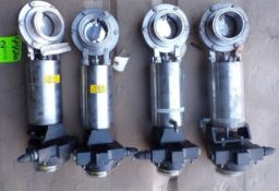 Qty (4) 3 inch sanitary butterfly valve w/ ASCO analogue valve positioner - NEMA 4