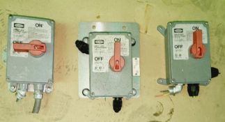 Qty (3) - Hubbell NEMA 4X disconnect 30 amp capacity