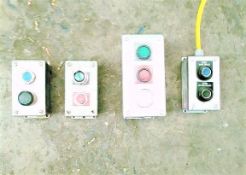 Qty (4) - Assorted All Stainless Push Button Stations