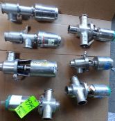 Qty (7) Tri-Clover 2 1/2 inch plunger valves