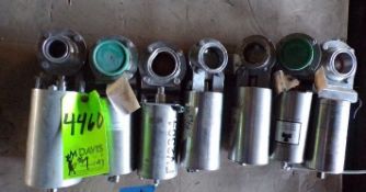 Qty (7) Various 2 inch sanitary butterfly valves ; 1.5 inch butterfly valve