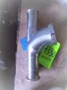 Qty (1) Stainless Steel Sanitary Plunger valve body - 2.5 inch sanitary plunger connection - 3.5