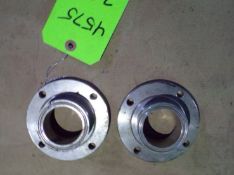 Qty (2) 2 inch sanitary stainless to flange adaptor - 4 bolt pattern on 3.5 inch diameter pattern